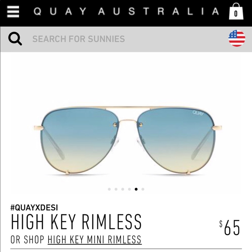 QUAY X DESI High Key Mini Rimless Sunnies